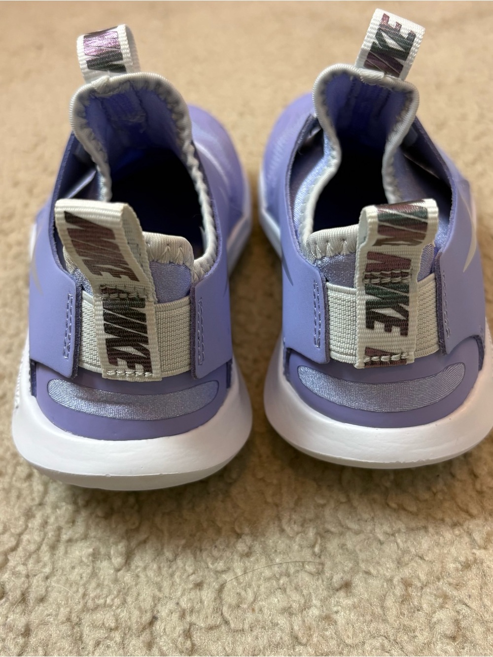 Nike Kids Lilac Slip-On Flex Runner Sneakers with White Swoosh - Picture 2 of 7